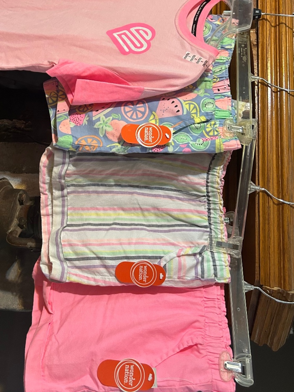 Lot of 3 Girls Wonder Nation shorts XXL 18 & 1 Justice Shirt L 12/14